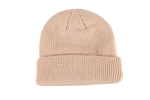 P BEIGE EMBROIDERED BEANIE
