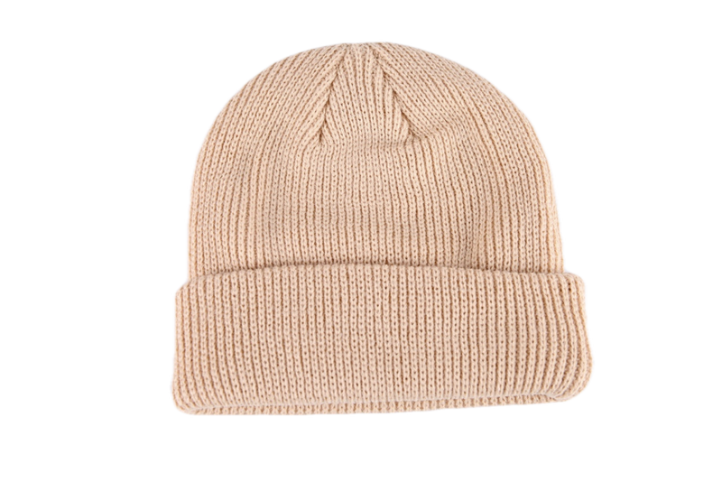 P BEIGE EMBROIDERED BEANIE