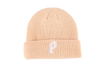 P BEIGE EMBROIDERED BEANIE