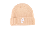 P BEIGE EMBROIDERED BEANIE