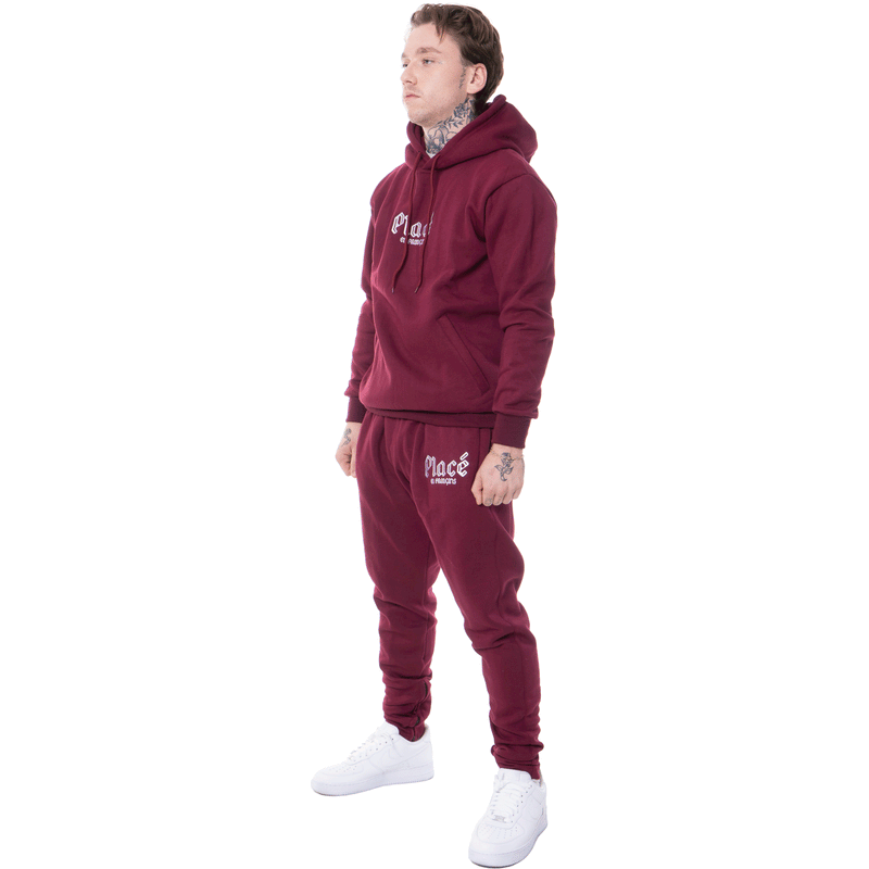 Maroon sweatsuit sales