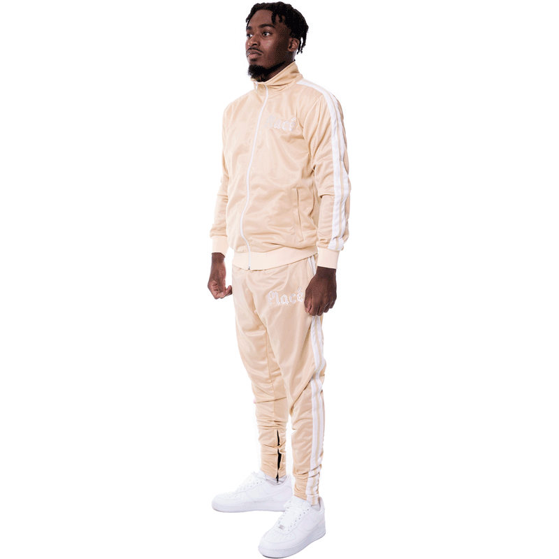 Beige sweatsuit best sale mens