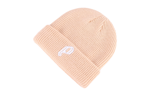 P BEIGE EMBROIDERED BEANIE